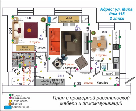 Продажа 2-комнатной квартиры, Тольятти, Мира улица,  115