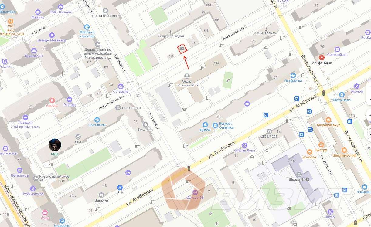 Продажа коммерческой недвижимости, 580м <sup>2</sup>, Самара, Никитинская улица,  60