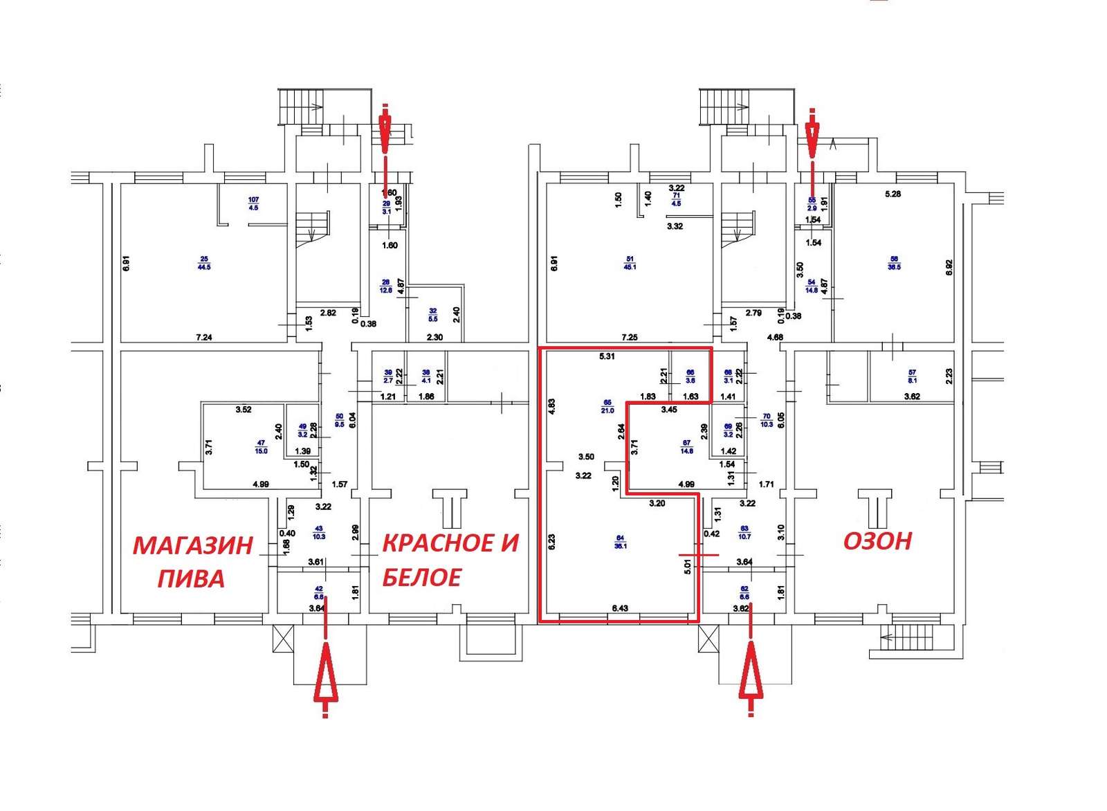 Аренда коммерческой недвижимости, 60м <sup>2</sup>, Самарская, улица Строителей,  11
