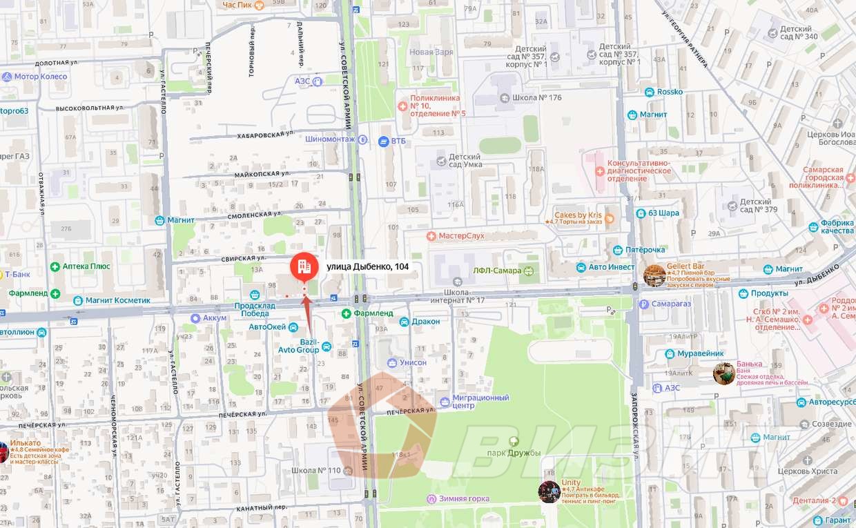 Аренда коммерческой недвижимости, 1085м <sup>2</sup>, Самара, Дыбенко улица,  104