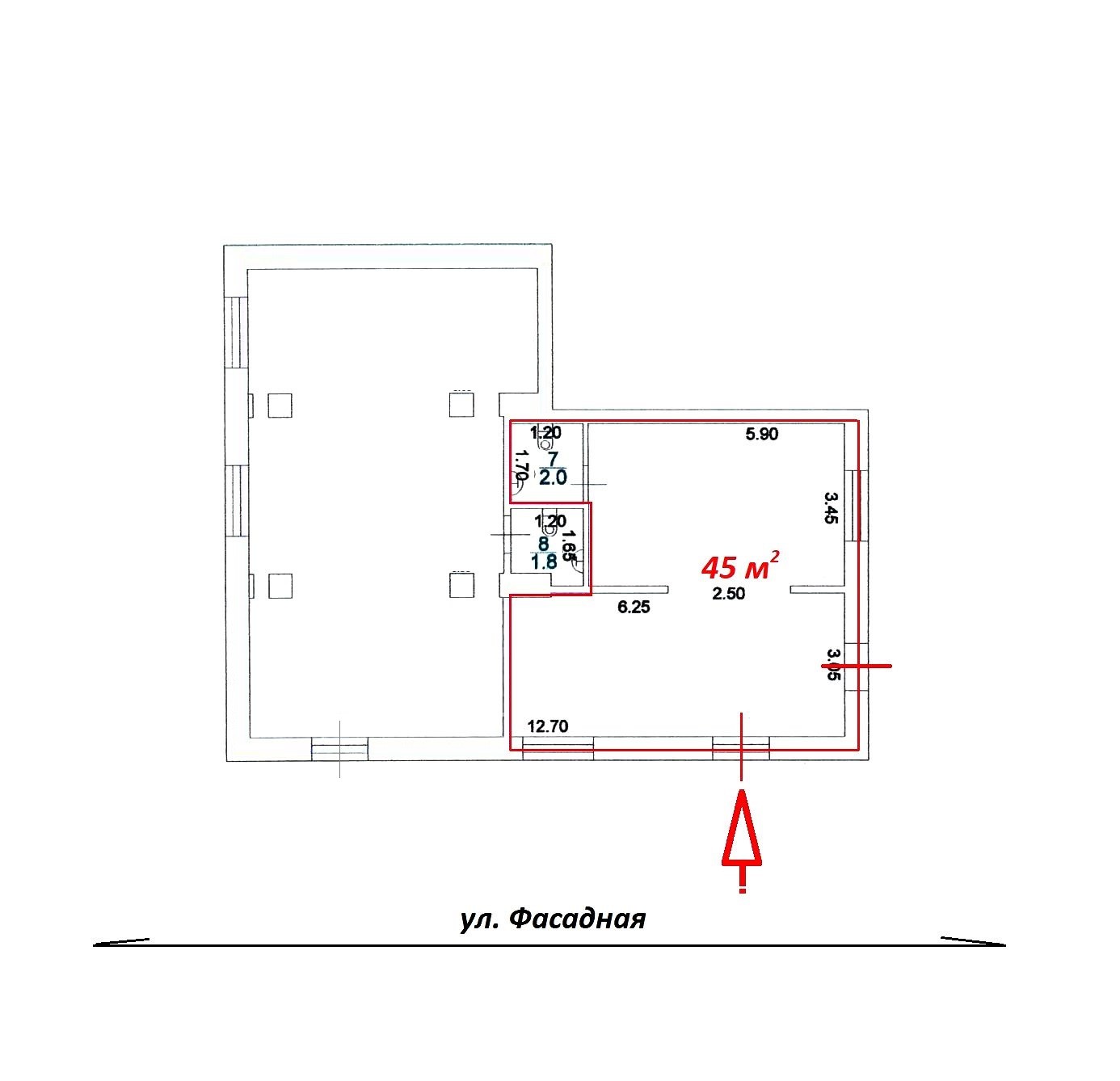 Аренда коммерческой недвижимости, 45м <sup>2</sup>, Самара, Фасадная улица,  20