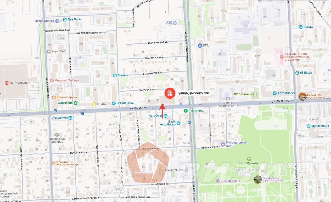 Аренда коммерческой недвижимости, 1260м <sup>2</sup>, Самара, Дыбенко улица,  104