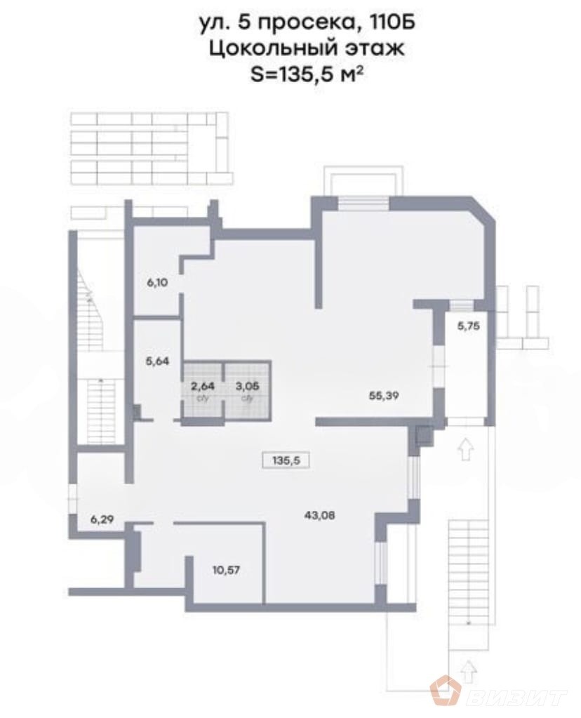 Продажа коммерческой недвижимости, 135м <sup>2</sup>, Самара, 5-я просека,  110Б