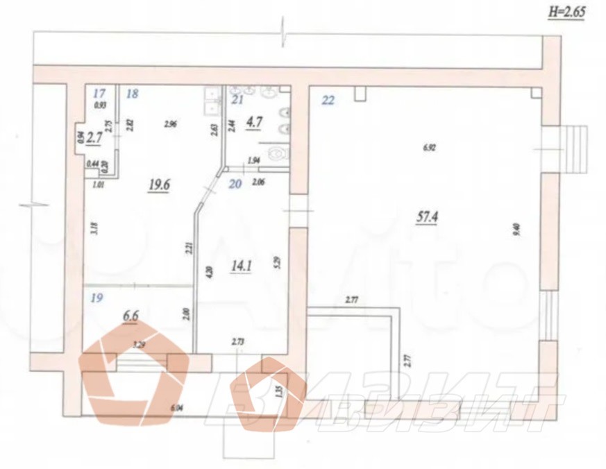Аренда коммерческой недвижимости, 105м <sup>2</sup>, Самара, Молодежная улица,  6А