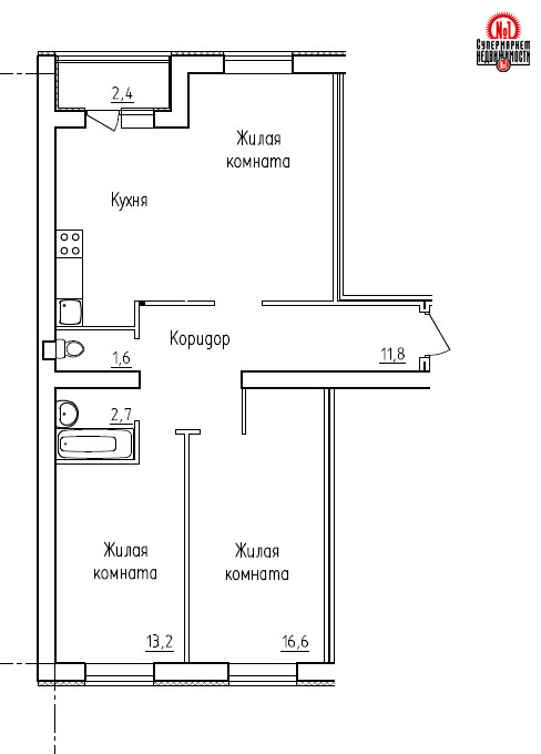 Продажа 2-комнатной квартиры, Самарская, Козлова,  3