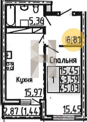 Продажа 1-комнатной новостройки, Самара, Московское шоссе
