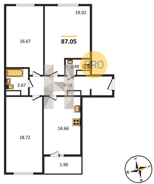 Продажа 3-комнатной новостройки, Лопатино