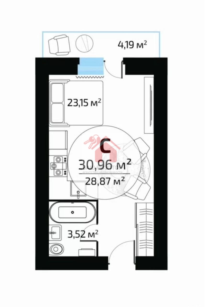 Продажа 1-комнатной квартиры, Самара, Николая Баженова улица,  4а
