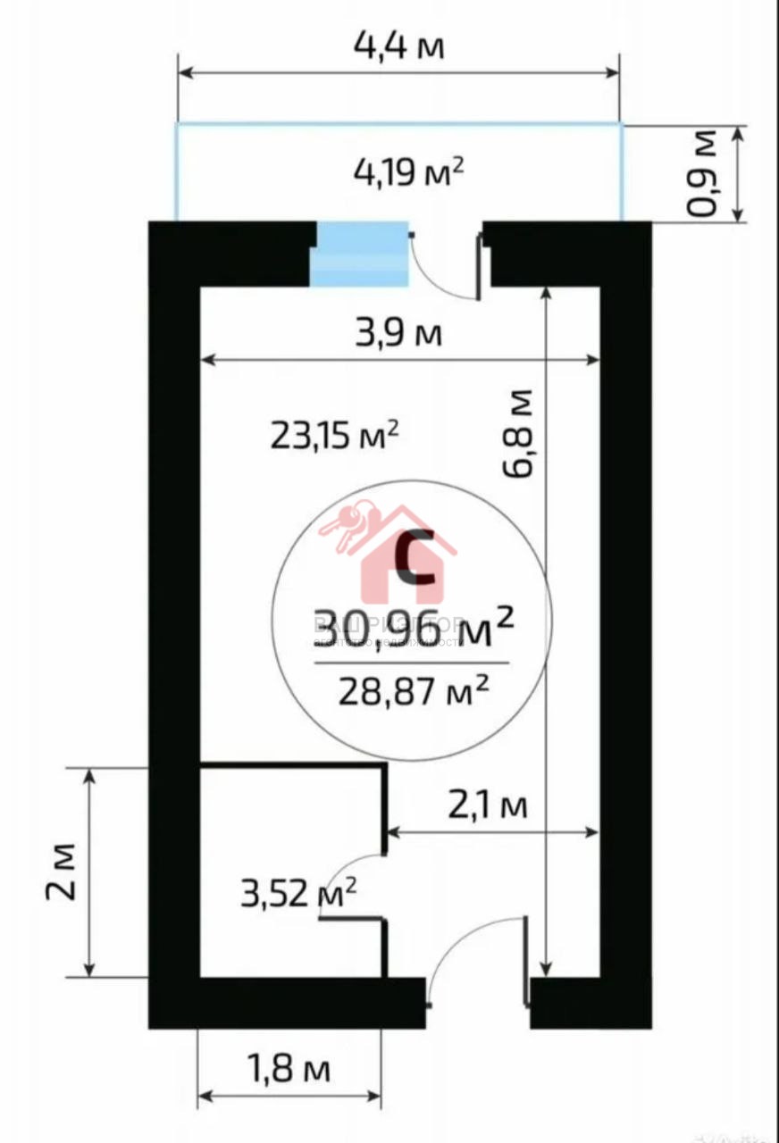 Продажа 1-комнатной квартиры, Самара, Николая Баженова улица,  4А